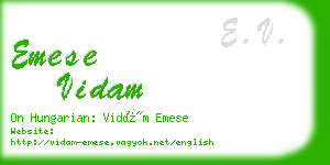 emese vidam business card